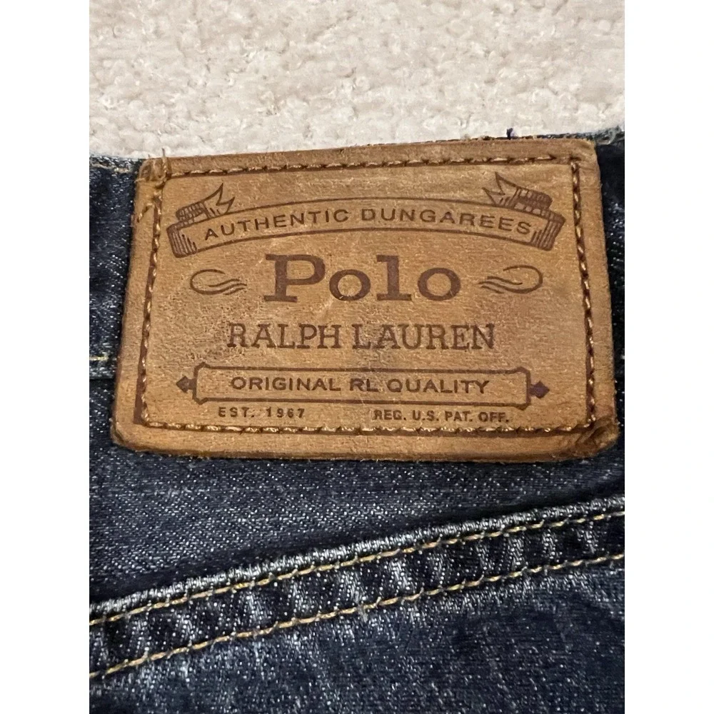 Vintage Men's Polo Ralph Lauren Hampton Straight Selvedge Jeans Size‎ 34x30 Blue